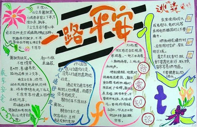 小学生安全教育手抄报：一路平安