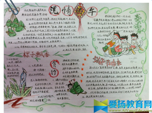 端午节手抄报简单资料 图片大全简单又漂亮