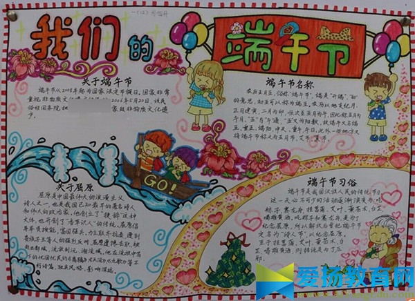 儿童画端午节手抄报版面设计图大全