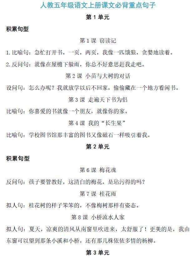 小学五年级下册好句 小学五年级下册好句